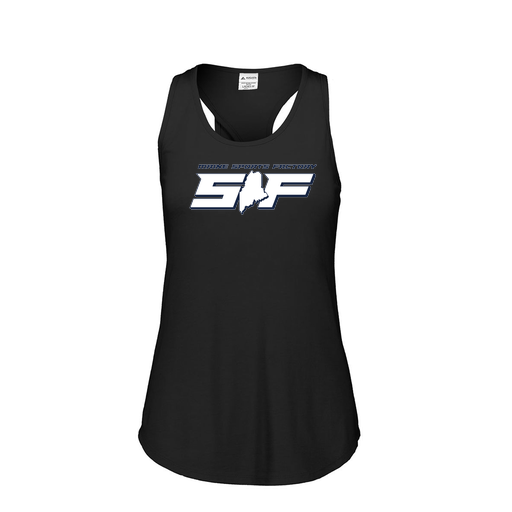 [FT0TUBBK-FAS-LOGO1] Ladies Tri Blend Tank Top (Female Adult S, Black, Logo 1)