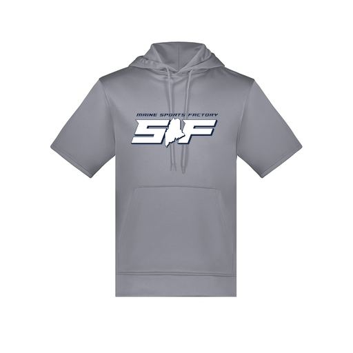 [6871.059.S-LOGO1] Men's Dri Fit Short Sleeve Hoodie (Adult S, Gray, Logo 1)
