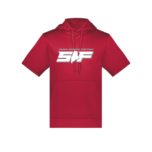 [6871.083.S-LOGO2] Men's Dri Fit Short Sleeve Hoodie (Adult S, Red, Logo 2)