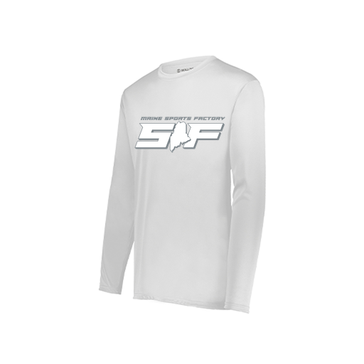 [222822.005.XS-LOGO2] Men's LS Smooth Sport Shirt (Adult XS, White, Logo 2)