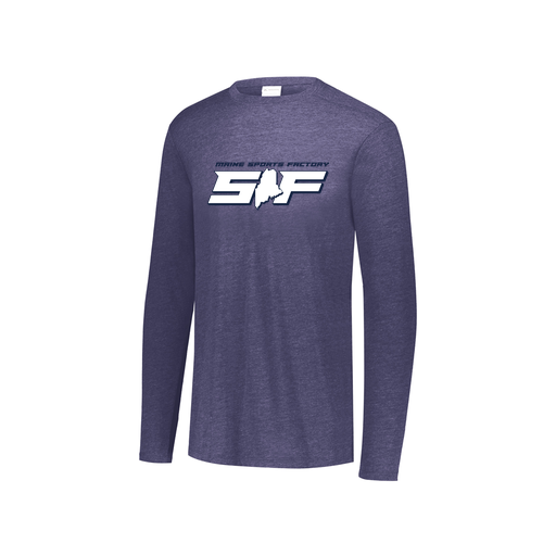 [FTLCUBNV-YS-LOGO1] Decker Youth Tri-Blend T-Shirt - Long Sleeve (Youth S, Navy, Logo 1)