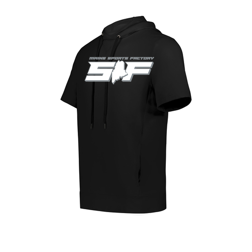 [222605.080.S-LOGO2] YOUTH VENTURA SOFT KNIT SHORT SLEEVE HOODIE (Youth S, Black, Logo 2)