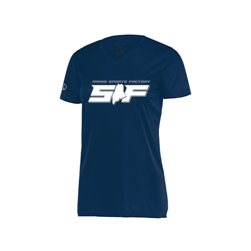 [222820.065.S-LOGO2] Ladies Movement Dri Fit Shirt (Female Adult S, Navy, Logo 2)