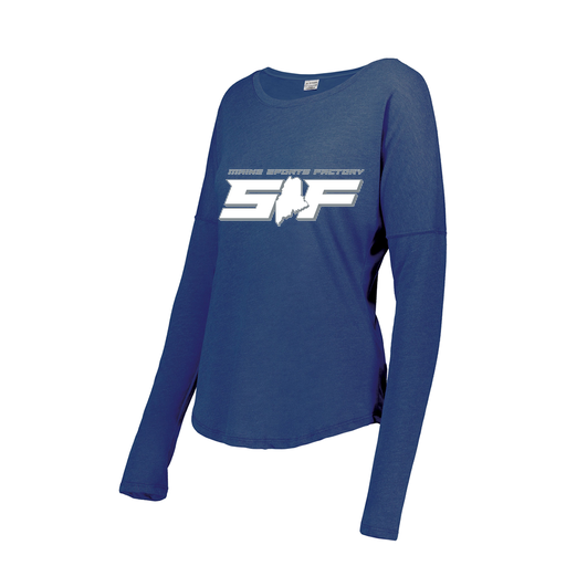[FTLCUBRY-FAXS-LOGO2] Decker Women's Tri-Blend T-Shirt - Long Sleeve (Female Adult XS, Royal, Logo 2)